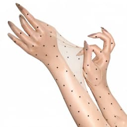 Sexy Women Dot 1D Thin Glove Elastic Oil Glossy Shiny Long Finger Glove Sheer See Through Long Glove Driving Dance Gloves