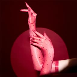 Sexy Women Dot 1D Thin Glove Elastic Oil Glossy Shiny Long Finger Glove Sheer See Through Long Glove Driving Dance Gloves