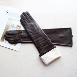 Women's Long Leather Gloves Colorful Sheepskin Velvet Lined Fashionable Warm Sunscreen Autumn Winter Gloves