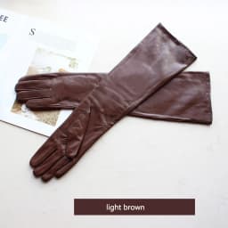 Women's Long Leather Gloves Colorful Sheepskin Velvet Lined Fashionable Warm Sunscreen Autumn Winter Gloves