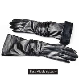 Women's Long Leather Gloves Colorful Sheepskin Velvet Lined Fashionable Warm Sunscreen Autumn Winter Gloves
