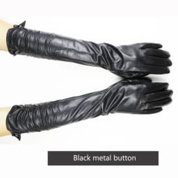 Women's Long Leather Gloves Colorful Sheepskin Velvet Lined Fashionable Warm Sunscreen Autumn Winter Gloves
