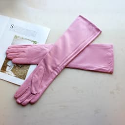 Women's Long Leather Gloves Colorful Sheepskin Velvet Lined Fashionable Warm Sunscreen Autumn Winter Gloves