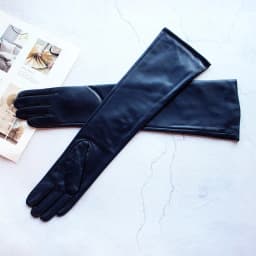Women's Long Leather Gloves Colorful Sheepskin Velvet Lined Fashionable Warm Sunscreen Autumn Winter Gloves