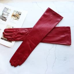 Women's Long Leather Gloves Colorful Sheepskin Velvet Lined Fashionable Warm Sunscreen Autumn Winter Gloves