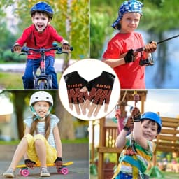 Kid Sports Gloves Breathable Sweat-Absorbing Quick-Dry Cycling Gloves Girls Boys Adjustable Anti-Slip Climbing Fishing Gloves