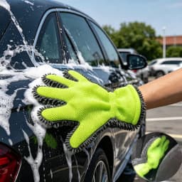 5-Finger Chenille Car Wash Mitt Super Absorbent Scratch-Free Sandwich Weave Glove for Auto Detailing And Household Cleaning