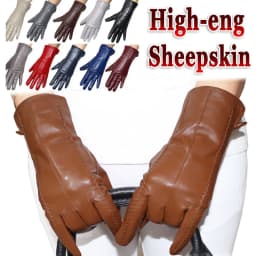 Genuine Sheepskin Gloves Women's Winter Warm Thickened Thin Touch Screen Leather Gloves Outdoor Riding High-end Fashion New 2026