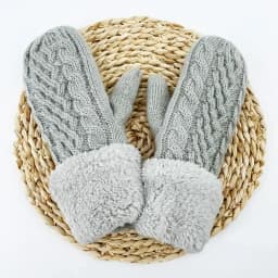 Women Fashion Knit Twist Flowers Mittens Winter Female Wool Plus Cashmere Velvet Thickening Warm Full Finger Gloves Guantes