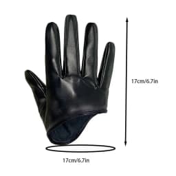 Women Black Sexy PU Leather Punk Style Half Palm Gloves Dancing Pole Dance Party Club Show Stage Performance Costume Mittens