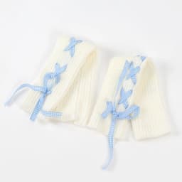 JK Girls Gloves Japanese Kawaii Lolita Fingerless Glove Elbow String Ribbon Ties Up Party Fingerless Gloves Harajuku Leg Warmers
