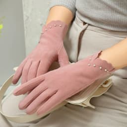 Women Autumn Winter Keep Warm Touch Screen Without Velvet Not Bloated Thin Pearl Elegant Cycling Drive Windproof Mittens Gloves