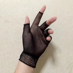 Elasticity Fishing Net Women Gloves Summer Girl Short Half Finger Gothic Punk Fashion Cosplay Decoration Party Mesh Mittens
