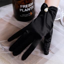 Women's Satin Elegant Pearl Driving White Black Bridal Wedding Banquet Accessories Short Etiquette Dress Gloves
