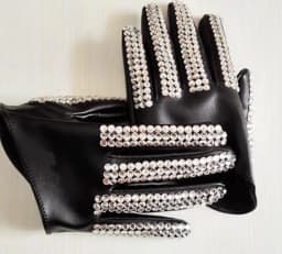 Women's Fashion Half Palm Gloves Lady's Red White Black PU Leather Gloves Men's Hip-Hop Rhinestone DIY Dancing Gloves