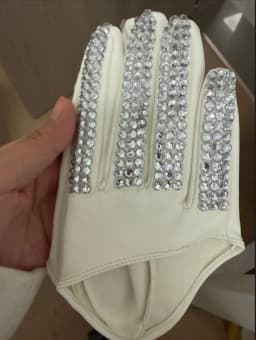 Women's Fashion Half Palm Gloves Lady's Red White Black PU Leather Gloves Men's Hip-Hop Rhinestone DIY Dancing Gloves
