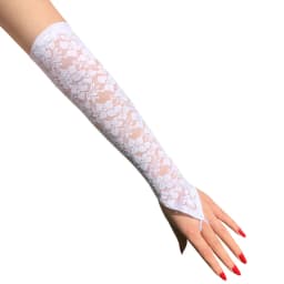 1 Pairs Sexy Women Fingerless Bridal Gloves Long Style Rhinestone White Lace Mittens White Black Red Wedding Accessories