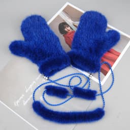 New Women 100% Real Genuine Knitted Mink Fur Mittens Winter Warm Lady Real Mink Fur Fashion Lady Gloves Handmade Knit Fur Mitten
