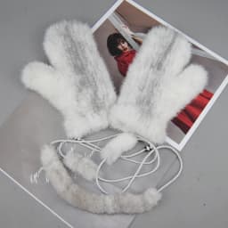 New Women 100% Real Genuine Knitted Mink Fur Mittens Winter Warm Lady Real Mink Fur Fashion Lady Gloves Handmade Knit Fur Mitten