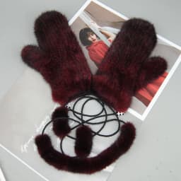 New Women 100% Real Genuine Knitted Mink Fur Mittens Winter Warm Lady Real Mink Fur Fashion Lady Gloves Handmade Knit Fur Mitten