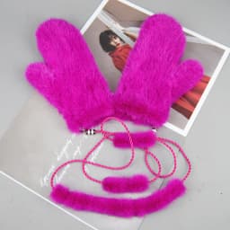 New Women 100% Real Genuine Knitted Mink Fur Mittens Winter Warm Lady Real Mink Fur Fashion Lady Gloves Handmade Knit Fur Mitten