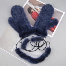 New Women 100% Real Genuine Knitted Mink Fur Mittens Winter Warm Lady Real Mink Fur Fashion Lady Gloves Handmade Knit Fur Mitten