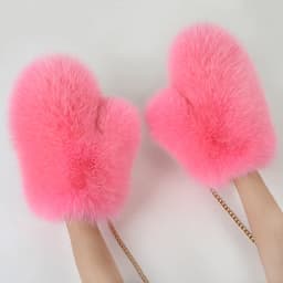 2026 Hot Sale Winter Women Natural Real Fox Fur Gloves Warm 100% Genuine Fox Fur Mittens Girl Fashion Luxury Real Fox Fur Glove