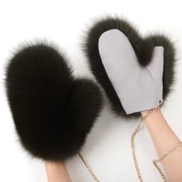 2026 Hot Sale Winter Women Natural Real Fox Fur Gloves Warm 100% Genuine Fox Fur Mittens Girl Fashion Luxury Real Fox Fur Glove