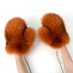 2026 Hot Sale Winter Women Natural Real Fox Fur Gloves Warm 100% Genuine Fox Fur Mittens Girl Fashion Luxury Real Fox Fur Glove