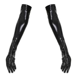 Sexy Women Patent Leather Long/Short Gloves PVC Wet Look Ladies Shiny Black Red Party Evening PU Gloves Cosplay Gothic Clubwear