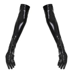 Sexy Women Patent Leather Long/Short Gloves PVC Wet Look Ladies Shiny Black Red Party Evening PU Gloves Cosplay Gothic Clubwear
