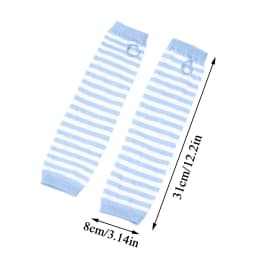 Y2K Fashion Women Girls Striped Elbow Gloves Warmer Knitted Long Fingerless Gloves Christmas Emo Gloves Mittens Arm Warmer