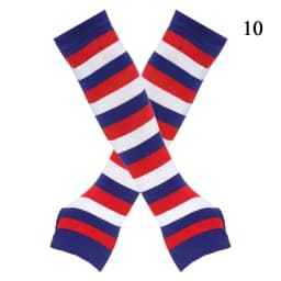 Y2K Fashion Women Girls Striped Elbow Gloves Warmer Knitted Long Fingerless Gloves Christmas Emo Gloves Mittens Arm Warmer