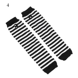 Y2K Fashion Women Girls Striped Elbow Gloves Warmer Knitted Long Fingerless Gloves Christmas Emo Gloves Mittens Arm Warmer