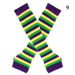 Y2K Fashion Women Girls Striped Elbow Gloves Warmer Knitted Long Fingerless Gloves Christmas Emo Gloves Mittens Arm Warmer
