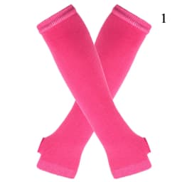 Y2K Fashion Women Girls Striped Elbow Gloves Warmer Knitted Long Fingerless Gloves Christmas Emo Gloves Mittens Arm Warmer