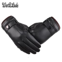 New Men's Business Gloves Winter Mittens Keep Warm Touch Screen Windproof Driving Guantes Male Autumn Winter PU Leather Gloves