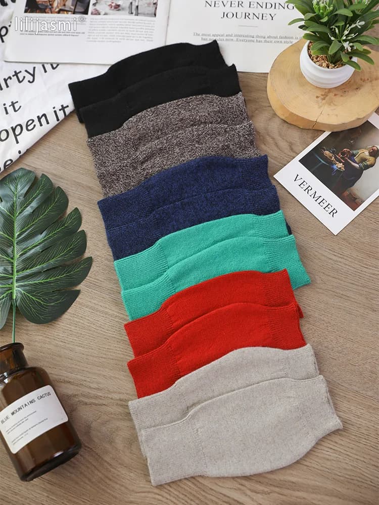 Sales Genuine Fine Sheep Wool Cozy Mitt Exposed Finger Women's Winter Autumn Knitted Fingerless Work Gloves Wrist Mittens Driver
