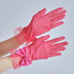 Women Sexy Mesh Thin Transparent Dot Bow Gloves Summer Sunscreen Drive Breathable Retro Opera Performance