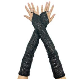 50cm Women Hook Finger Long Fingerless Gloves Retro Style Fashionable Personality Stage Performance Concert