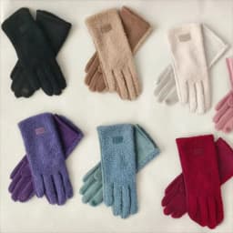 Fashion Imitation Fleece Winter Keep Warm Gloves Women Touch Screen Thickened Cycling Driving Windproof Cold Proof Mittens