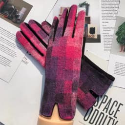 New Fashion Plaid Grace Lady Glove Winter Women's Gloves Elegant Touch Screen Windproof Warm Riding Gloves Mittens Accessories