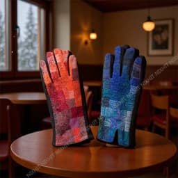 New Fashion Plaid Grace Lady Glove Winter Women's Gloves Elegant Touch Screen Windproof Warm Riding Gloves Mittens Accessories