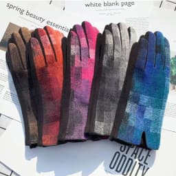 New Fashion Plaid Grace Lady Glove Winter Women's Gloves Elegant Touch Screen Windproof Warm Riding Gloves Mittens Accessories