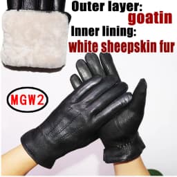 Deerskin Pattern Male Leather Gloves Sheepskin-fur in one Gloves Female Goatskin Sheep Fur Wool Gloves Winter Thickening Warm