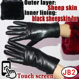 Deerskin Pattern Male Leather Gloves Sheepskin-fur in one  Gloves Female Goatskin  Sheep Fur Wool Gloves Winter  Thickening Warm