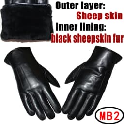 Deerskin Pattern Male Leather Gloves Sheepskin-fur in one  Gloves Female Goatskin  Sheep Fur Wool Gloves Winter  Thickening Warm