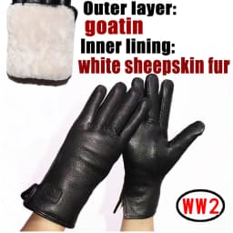 Deerskin Pattern Male Leather Gloves Sheepskin-fur in one  Gloves Female Goatskin  Sheep Fur Wool Gloves Winter  Thickening Warm