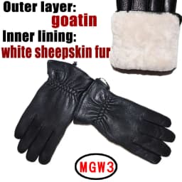 Deerskin Pattern Male Leather Gloves Sheepskin-fur in one  Gloves Female Goatskin  Sheep Fur Wool Gloves Winter  Thickening Warm