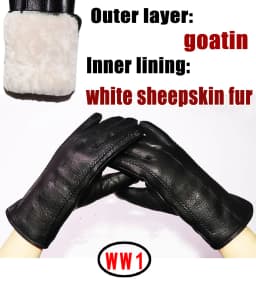 Deerskin Pattern Male Leather Gloves Sheepskin-fur in one  Gloves Female Goatskin  Sheep Fur Wool Gloves Winter  Thickening Warm